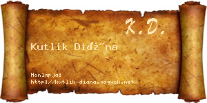 Kutlik Diána névjegykártya